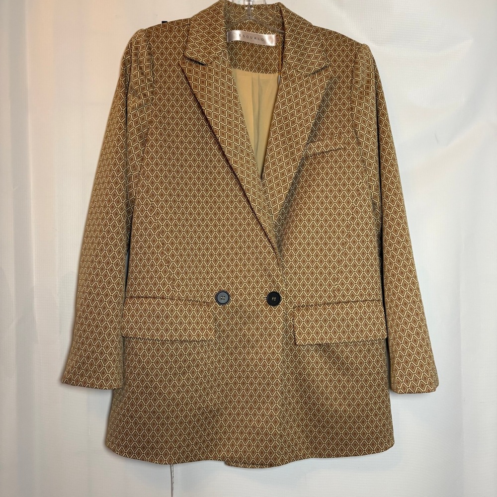 NWT ESQUALO Diamond Print Blazer Jacket Womens 6 Dutch Made Old Money‎ Academia